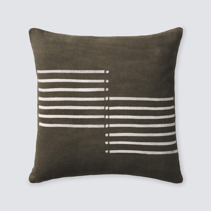 Semaine Mud Cloth Pillow - Olive