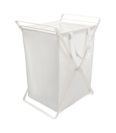Laundry Hamper with Cotton Liner (25.2" H)  - Large - Steel + Cotton