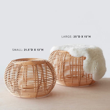 Java Rattan Ottomans