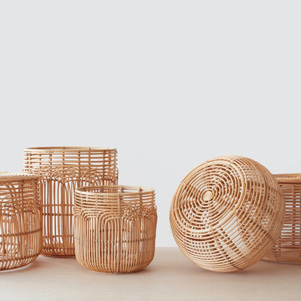 Java Rattan Ottomans