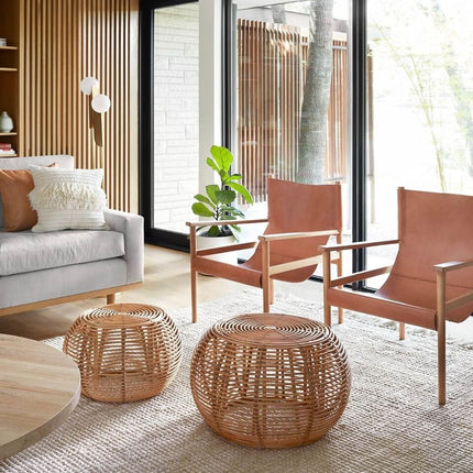 Java Rattan Ottomans
