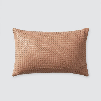 Dhara Leather Lumbar Pillow - Small