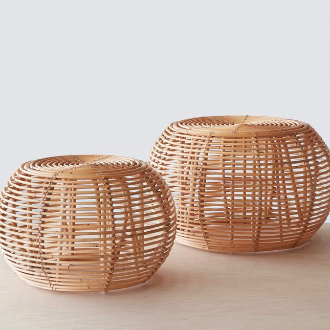 Java Rattan Ottomans