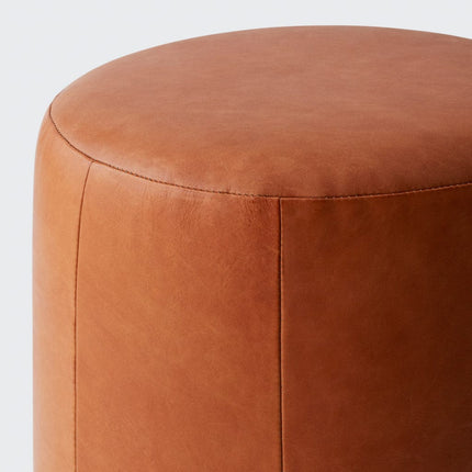 Torres Round Leather Ottoman - Small