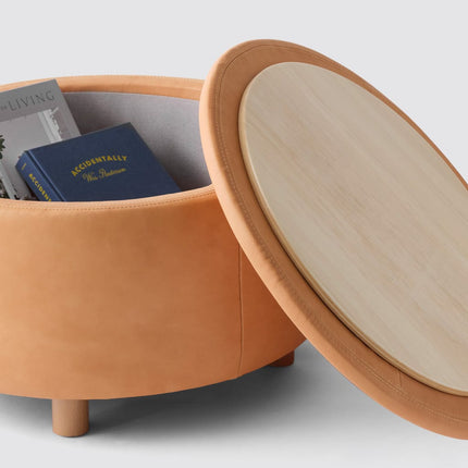 Torres Leather Storage Ottoman - Medium & Large