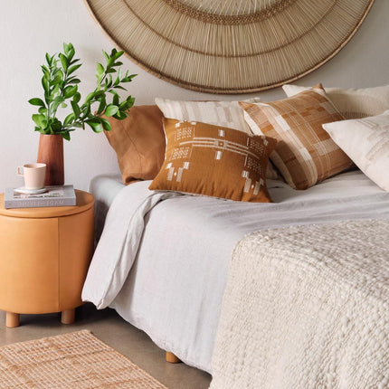 Torres Leather Storage Ottoman - Small