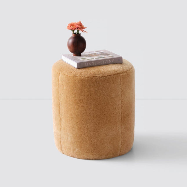 Torres Round Sheepskin Ottoman - Small