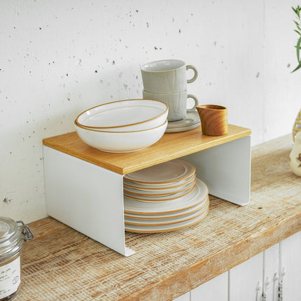Stackable Countertop Shelf - Steel + Wood