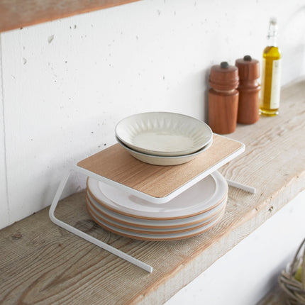 Dish Riser - Small - Steel + Wood