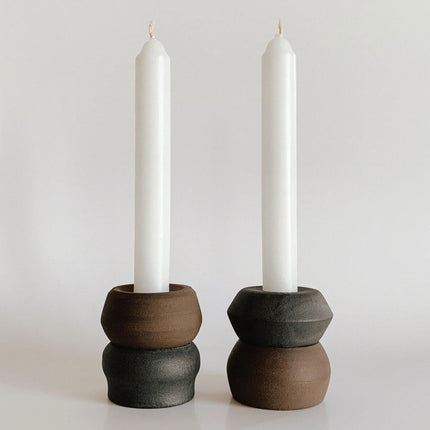 Ceramic Candle Holder Duo