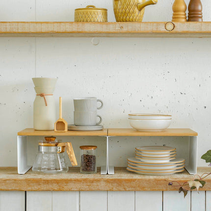 Stackable Countertop Shelf - Steel + Wood