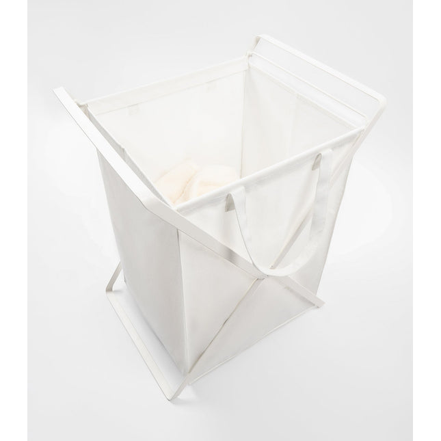 Laundry Hamper with Cotton Liner (25.2" H)  - Large - Steel + Cotton