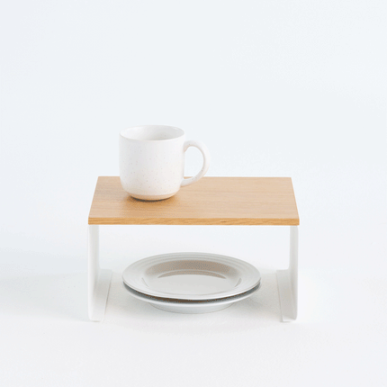 Stackable Countertop Shelf - Steel + Wood