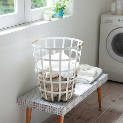 Wire Basket (18" H)  - Steel + Wood