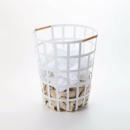 Wire Basket (18" H)  - Steel + Wood
