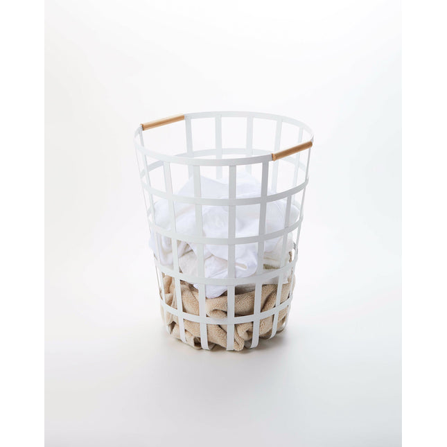 Wire Basket (18" H)  - Steel + Wood