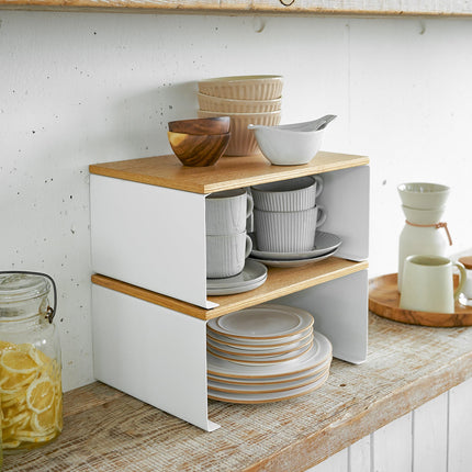 Stackable Countertop Shelf - Steel + Wood