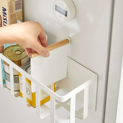 Magnetic Storage Basket - Steel + Wood