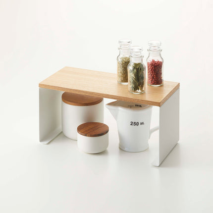Stackable Countertop Shelf - Steel + Wood
