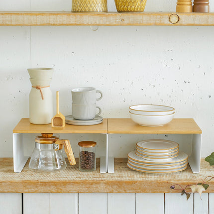 Stackable Countertop Shelf - Steel + Wood