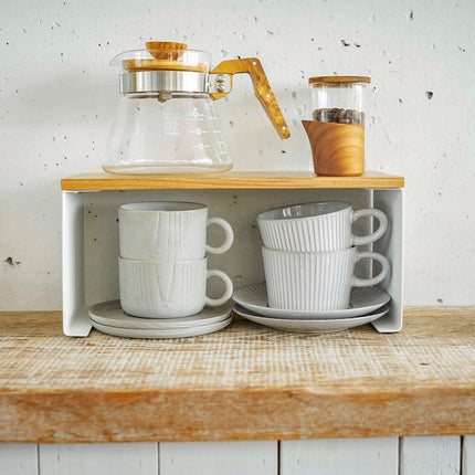 Stackable Countertop Shelf - Steel + Wood
