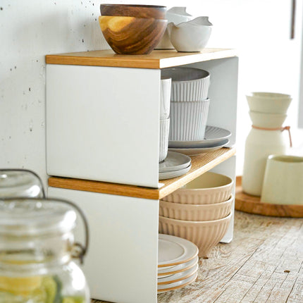 Stackable Countertop Shelf - Steel + Wood