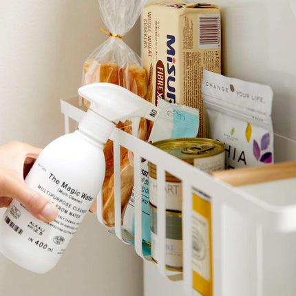 Magnetic Storage Basket - Steel + Wood